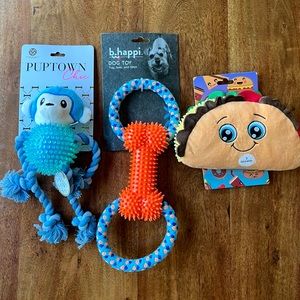 NWT Bundle of 3 Interactive Squeaky Dog Chew Toys